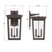 Four Light Outdoor Wall Sconce by Crystorama - Belmont Collection, Twilight Bronze Finish - BEL-A8064-TZ