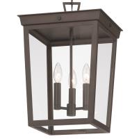Three Light Outdoor Pendant by Crystorama - Belmont Collection, Twilight Bronze Finish - BEL-A8065-TZ