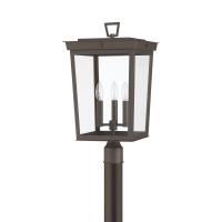 Three Light Outdoor Post Mount by Crystorama - Belmont Collection, Twilight Bronze Finish - BEL-A8069-TZ