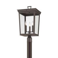 Three Light Outdoor Post Mount by Crystorama - Belmont Collection, Twilight Bronze Finish - BEL-A8069-TZ