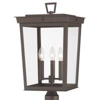 Three Light Outdoor Post Mount by Crystorama - Belmont Collection, Twilight Bronze Finish - BEL-A8069-TZ