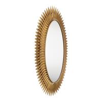 LED Mirror by Crystorama - Broche Collection, Antique Gold Finish - BRH-M500-GA