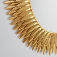 LED Mirror by Crystorama - Broche Collection, Antique Gold Finish - BRH-M500-GA