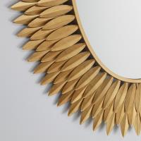 LED Mirror by Crystorama - Broche Collection, Antique Gold Finish - BRH-M500-GA