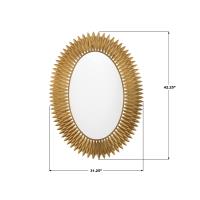 LED Mirror by Crystorama - Broche Collection, Antique Gold Finish - BRH-M500-GA