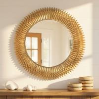 Mirror by Crystorama - Broche Collection, Antique Gold Finish - BRH-M546-GA