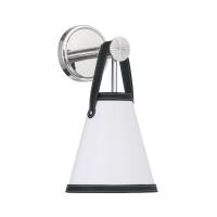 One Light Wall Sconce by Crystorama - Callahan Collection, Polished Nickel Finish - CAL-2401-PN