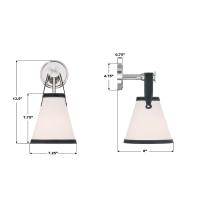 One Light Wall Sconce by Crystorama - Callahan Collection, Polished Nickel Finish - CAL-2401-PN