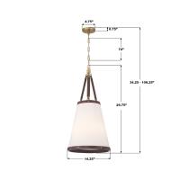 Three Light Pendant by Crystorama - Callahan Collection, Luxe Gold Finish - CAL-2404-LG