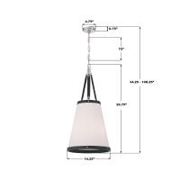 Three Light Pendant by Crystorama - Callahan Collection, Polished Nickel Finish - CAL-2404-PN