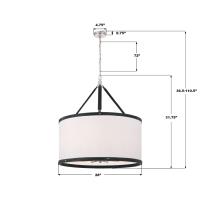 Eight Light Pendant by Crystorama - Callahan Collection, Polished Nickel Finish - CAL-2408-PN