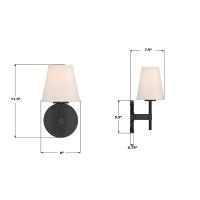 One Light Wall Sconce by Crystorama - Colton Collection, Black Finish - COL-201-BK
