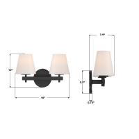 Two Light Wall Sconce by Crystorama - Colton Collection, Black Finish - COL-202-BK
