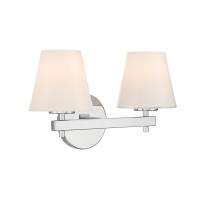 Two Light Wall Sconce by Crystorama - Colton Collection, Polished Chrome Finish - COL-202-CH