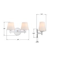 Two Light Wall Sconce by Crystorama - Colton Collection, Polished Chrome Finish - COL-202-CH