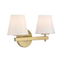 Two Light Wall Sconce by Crystorama - Colton Collection, Vibrant Gold Finish - COL-202-VG