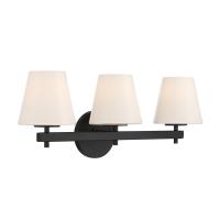 Three Light Bath by Crystorama - Colton Collection, Black Finish - COL-203-BK
