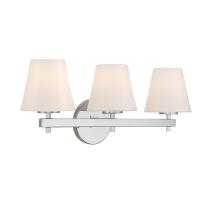 Three Light Bath by Crystorama - Colton Collection, Polished Chrome Finish - COL-203-CH