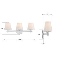 Three Light Bath by Crystorama - Colton Collection, Polished Chrome Finish - COL-203-CH
