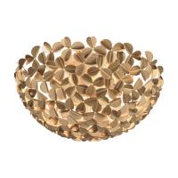 Three Light Flush Mount by Crystorama - Cora Collection, Soft Gold Finish - COR-7100-SG