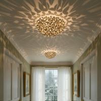 Three Light Flush Mount by Crystorama - Cora Collection, Soft Gold Finish - COR-7100-SG
