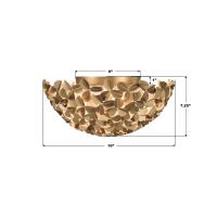 Three Light Flush Mount by Crystorama - Cora Collection, Soft Gold Finish - COR-7100-SG