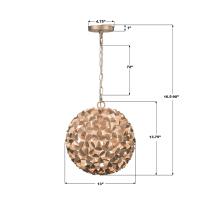 One Light Chandelier by Crystorama - Cora Collection, Soft Gold Finish - COR-7105-SG