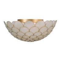 Three Light Semi Flush Mount by Crystorama - Darby Collection, Soft Gold Finish - DRB-7000-SG