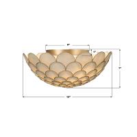 Three Light Semi Flush Mount by Crystorama - Darby Collection, Soft Gold Finish - DRB-7000-SG