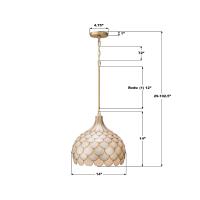 Three Light Pendant by Crystorama - Darby Collection, Soft Gold Finish - DRB-7003-SG