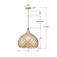 Five Light Pendant by Crystorama - Darby Collection, Soft Gold Finish - DRB-7005-SG