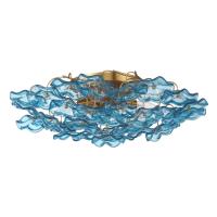 Six Light Semi Flush Mount by Crystorama - Esme Collection, Aged Brass Finish - ESM-4000-AG-BL