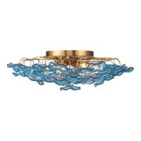 Six Light Semi Flush Mount by Crystorama - Esme Collection, Aged Brass Finish - ESM-4000-AG-BL