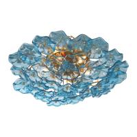 Six Light Semi Flush Mount by Crystorama - Esme Collection, Aged Brass Finish - ESM-4000-AG-BL