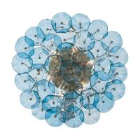 Six Light Semi Flush Mount by Crystorama - Esme Collection, Aged Brass Finish - ESM-4000-AG-BL