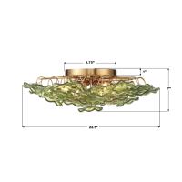 Six Light Semi Flush Mount by Crystorama - Esme Collection, Aged Brass Finish - ESM-4000-AG-GR