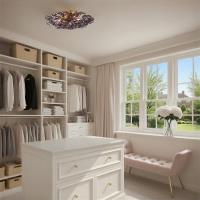 Six Light Semi Flush Mount by Crystorama - Esme Collection, Aged Brass Finish - ESM-4000-AG-SM