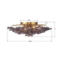 Six Light Semi Flush Mount by Crystorama - Esme Collection, Aged Brass Finish - ESM-4000-AG-SM
