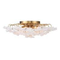 Six Light Semi Flush Mount by Crystorama - Esme Collection, Aged Brass Finish - ESM-4000-AG-WH