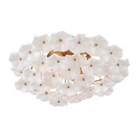 Six Light Semi Flush Mount by Crystorama - Esme Collection, Aged Brass Finish - ESM-4000-AG-WH