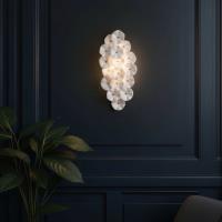 Four Light Wall Sconce by Crystorama - Esme Collection, Aged Brass Finish - ESM-4001-AG-WH