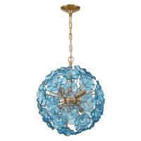 Six Light Chandelier by Crystorama - Esme Collection, Aged Brass Finish - ESM-4005-AG-BL