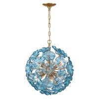 Six Light Chandelier by Crystorama - Esme Collection, Aged Brass Finish - ESM-4005-AG-BL
