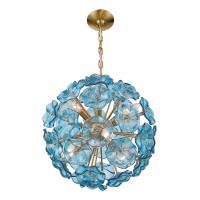 Six Light Chandelier by Crystorama - Esme Collection, Aged Brass Finish - ESM-4005-AG-BL