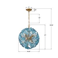 Six Light Chandelier by Crystorama - Esme Collection, Aged Brass Finish - ESM-4005-AG-BL