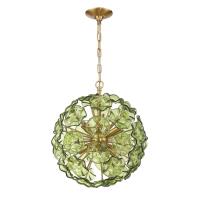 Six Light Chandelier by Crystorama - Esme Collection, Aged Brass Finish - ESM-4005-AG-GR