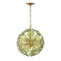 Six Light Chandelier by Crystorama - Esme Collection, Aged Brass Finish - ESM-4005-AG-GR