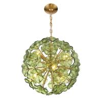 Six Light Chandelier by Crystorama - Esme Collection, Aged Brass Finish - ESM-4005-AG-GR