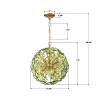 Six Light Chandelier by Crystorama - Esme Collection, Aged Brass Finish - ESM-4005-AG-GR
