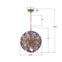 Six Light Chandelier by Crystorama - Esme Collection, Aged Brass Finish - ESM-4005-AG-SM